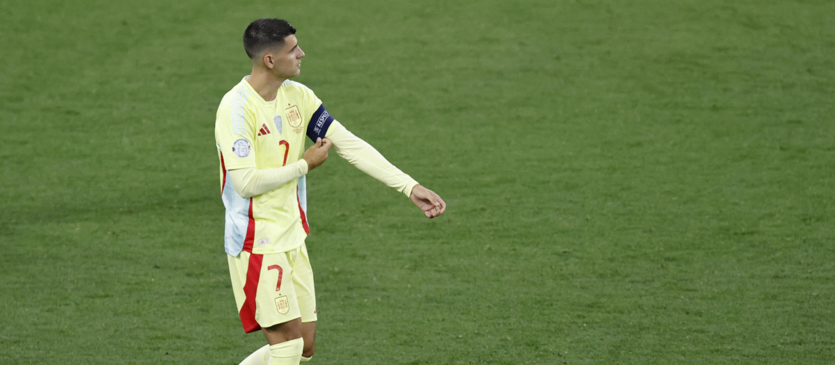 El delantero español, Álvaro Morata, en la final de la Nations League