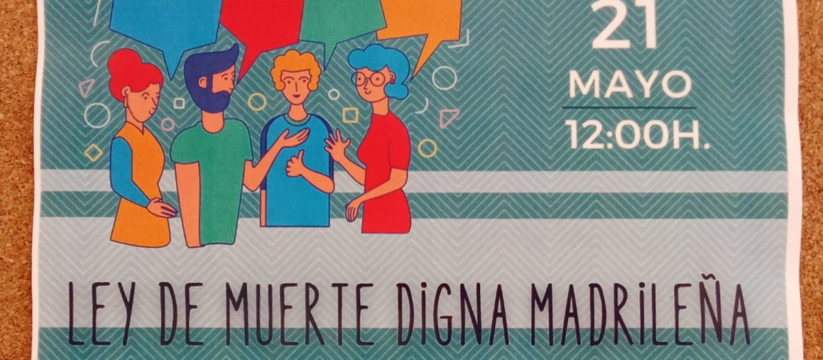 Cartel informativo sobre la charla en el Centro de Mayores Mirasierra