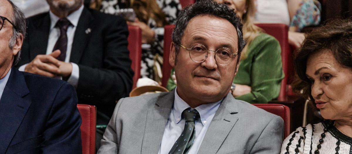 El fiscal General del Estado, Álvaro García Ortiz, este lunes, en un acto mientras se conocía su enjuiciamiento