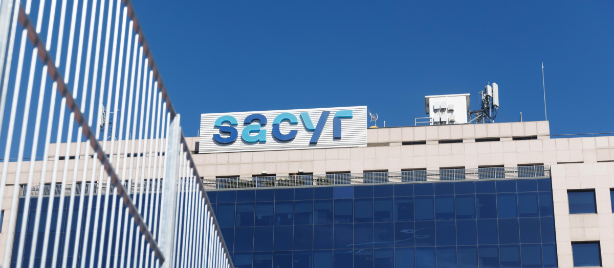 Fachada de la sede de Sacyr en Madrid