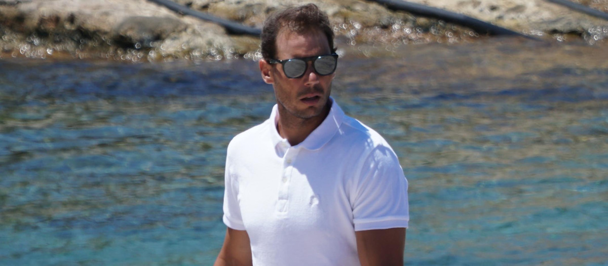Tennisplayer Rafael Nadal in Formentera. July 11, 2022
En la foto calzado deportivo firma " Nike "