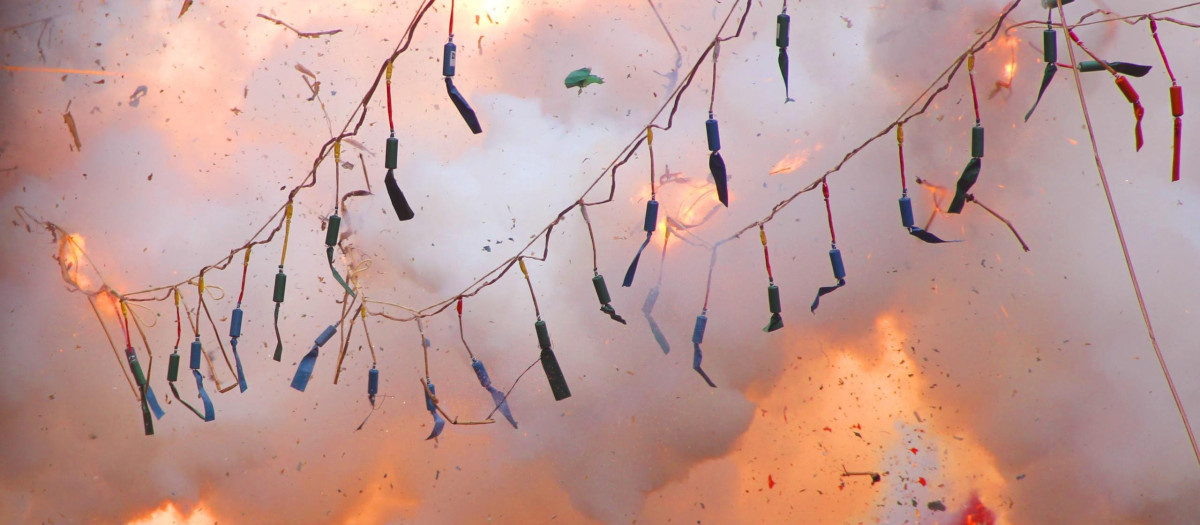 Mascletá en Valencia, en una imagen de archivo.