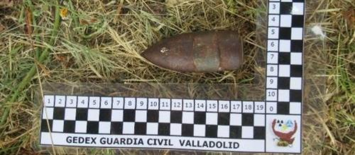 Proyectil de artillería hallado y destruido de forma controlada en Cogeces del Monte (Valladolid)