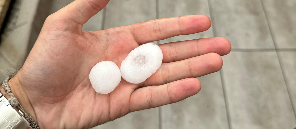 Bolas de granizo que han caído sobre Madrid