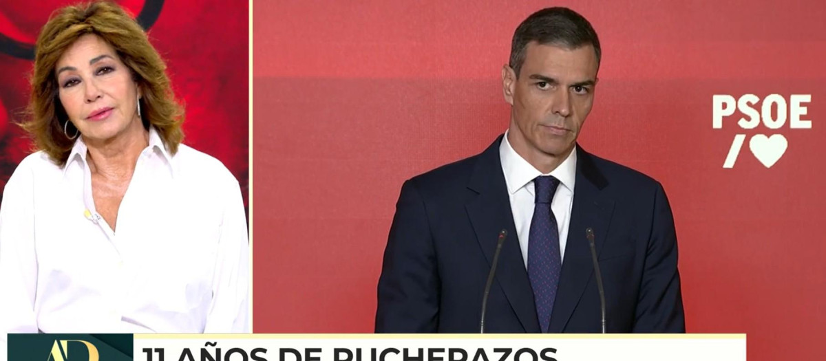 Ana Rosa Quintana, durante su contundente editorial de este viernes contra Pedro Sánchez