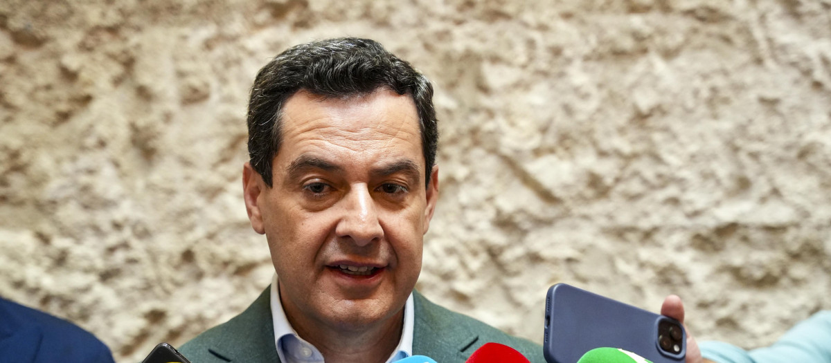 El presidente de la Junta de Andalucía, Juanma Moreno, este viernes en Sevilla
