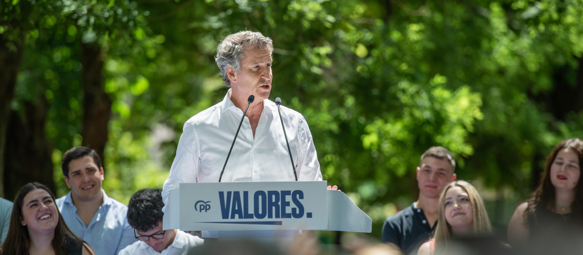 El presidente del Partido Popular, Alberto Núñez Feijóo, este viernes en Guadalajara
