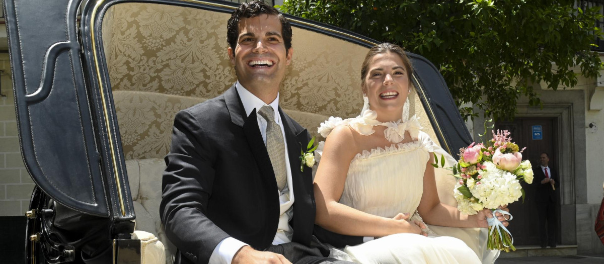 Piergiacomo Agostini and Leticia Fernandez de Villavicencio during their wedding in Jerez de la Frontera on Saturday, 14 June 2025.