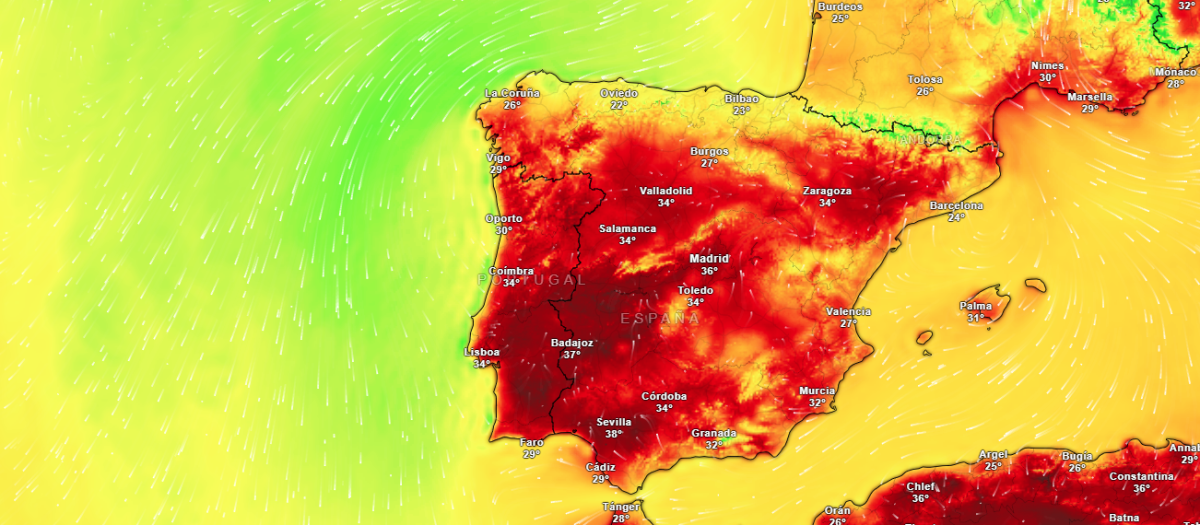 Temperaturas para este lunes a las 17:00