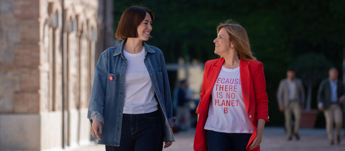 La secretaria general del PSPV-PSOE, Diana Morant y la secretaria general del PSOE de Valencia, Pilar Bernabé.