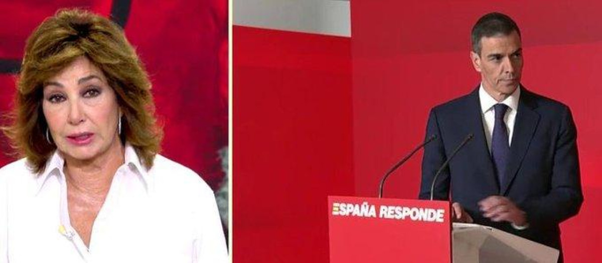 Ana Rosa, durante su editorial de este martes contra Pedro Sánchez