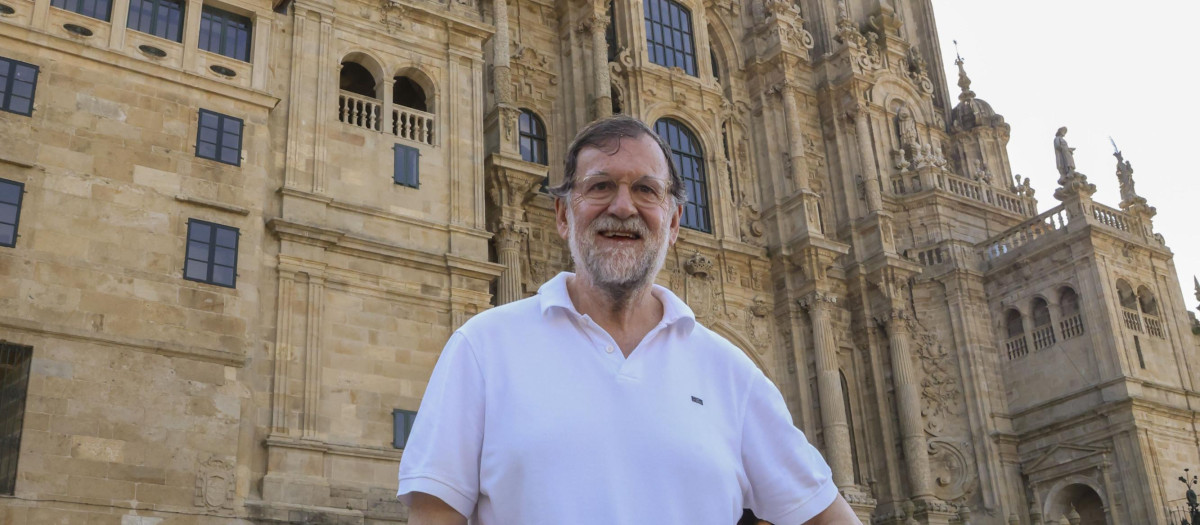 Mariano Rajoy, en la plaza del Obradoiro