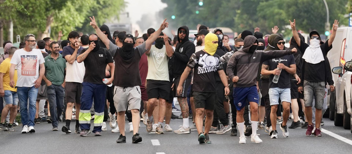Los huelguistas, hoy en Cádiz