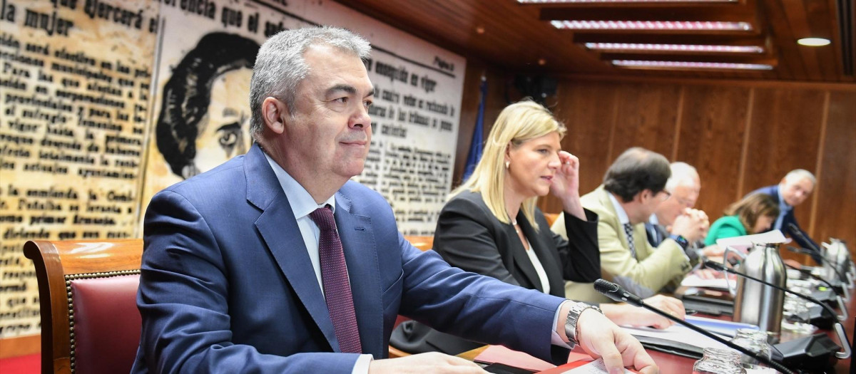 Santos Cerdán comparece durante la Comisión de Investigación del caso PSOE del Senado