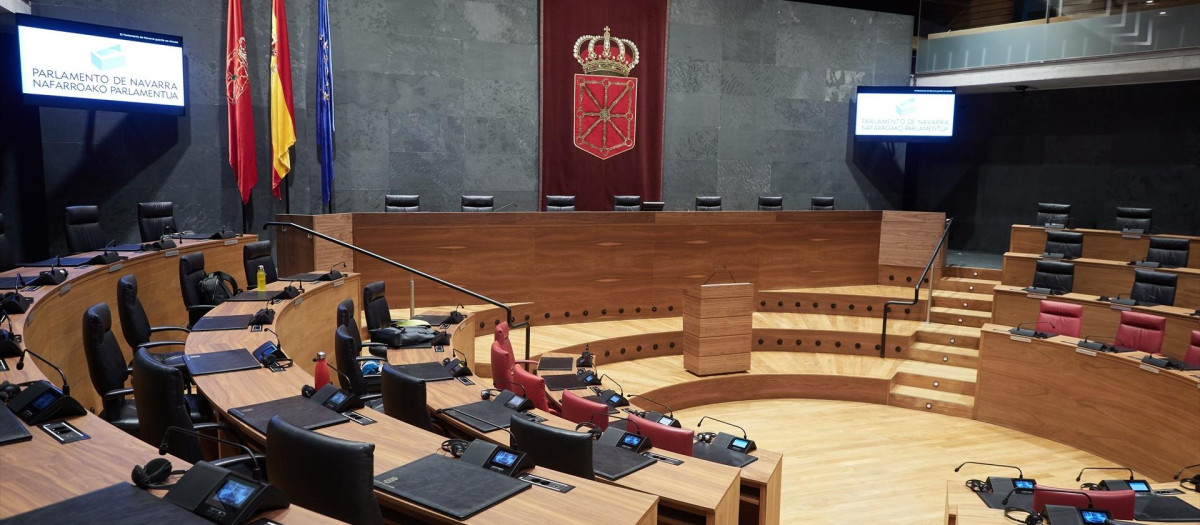Salón de plenos del Parlamento de Navarra