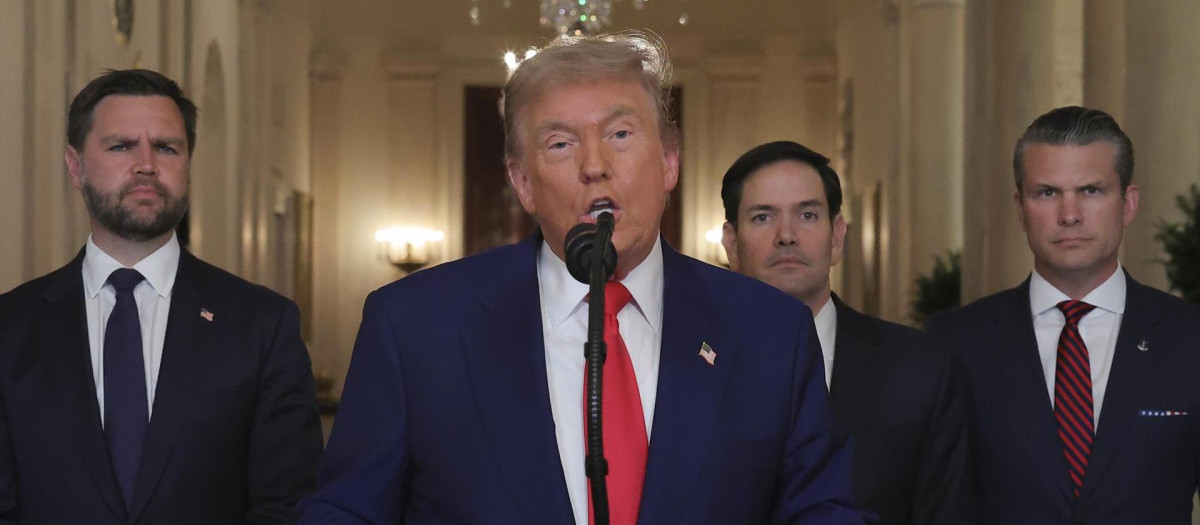 El presidente Donald Trump durante su comparecencia desde la Casa Blanca