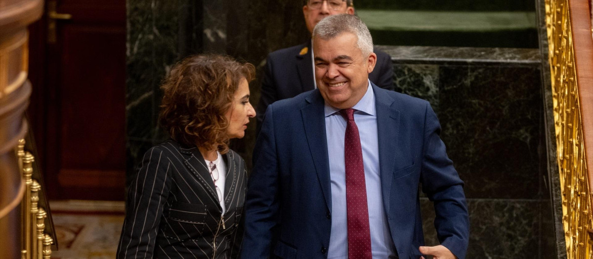el exsecretario de Organización del PSOE, Santos Cerdán, en el Congreso