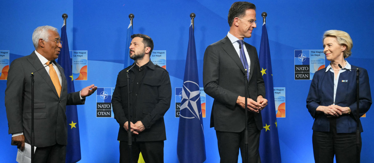Zelenski reunido con Rutte, Von der Leyen y António Costa