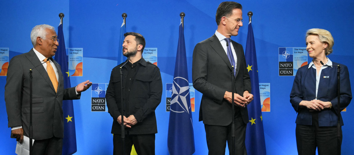 Zelenski reunido con Rutte, Von der Leyen y António Costa