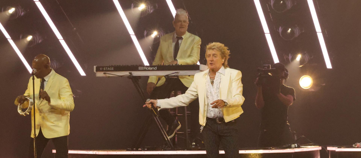 Rod Stewart en plena actuación, en imagen de archivo