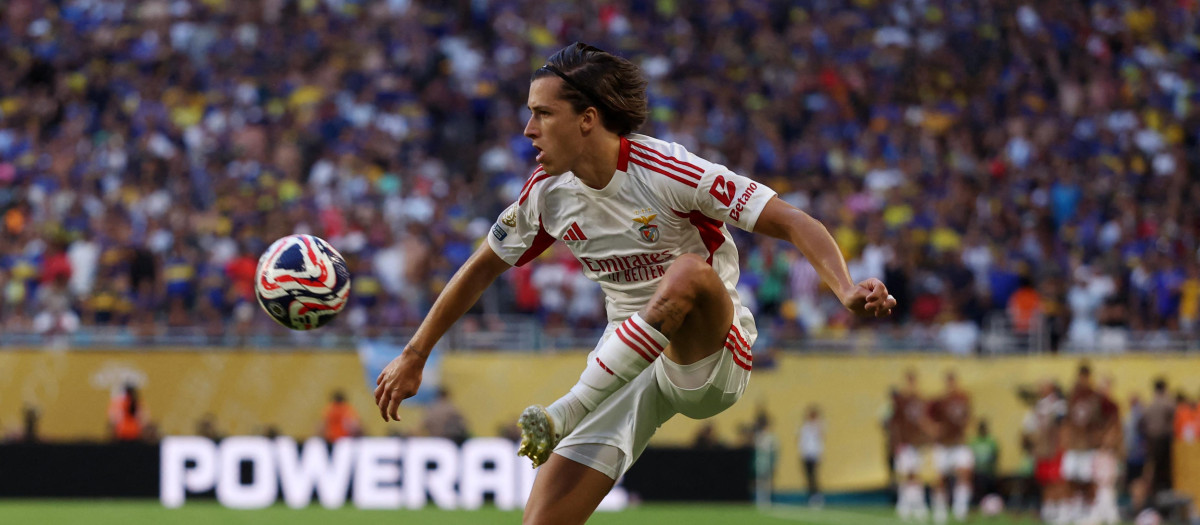 Álvaro Carreras, en el Mundial de Clubes con el Benfica