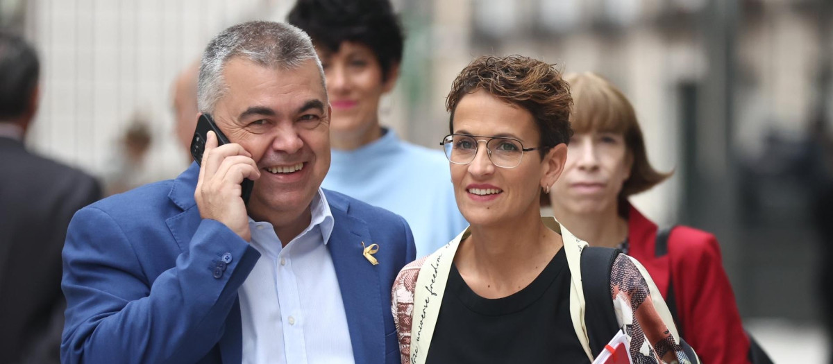 Santos Cerdán y María Chivite, en una imagen de archivo