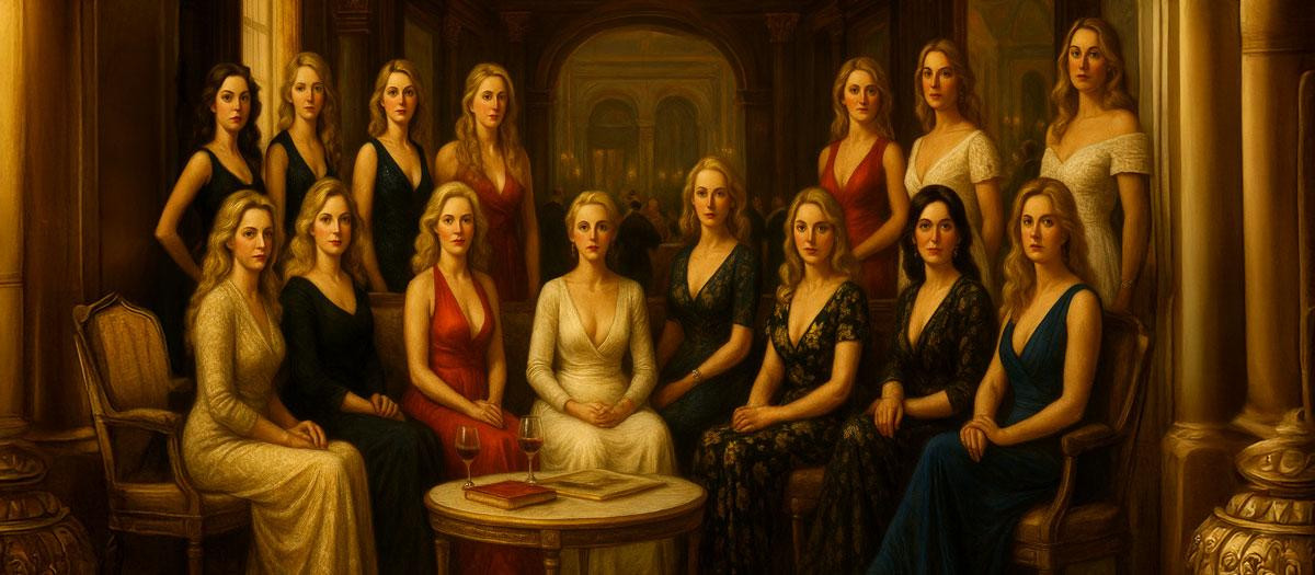 Grupo de señoritas en un piso