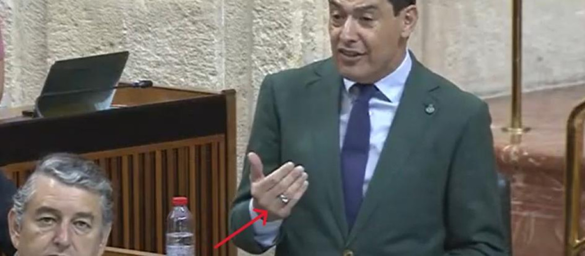 Juanma Moreno, durante la última sesión de control celebrada este pasado jueves