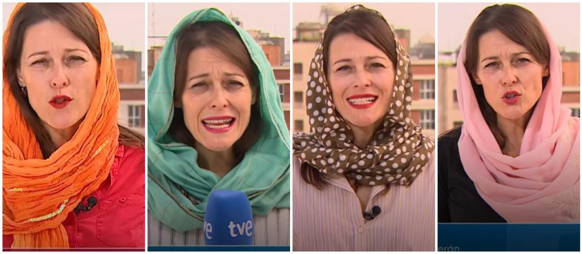 Silvia Guerra, en las distintas conexiones en directo que ha hecho con el Telediario 1 de la 1 de TVE