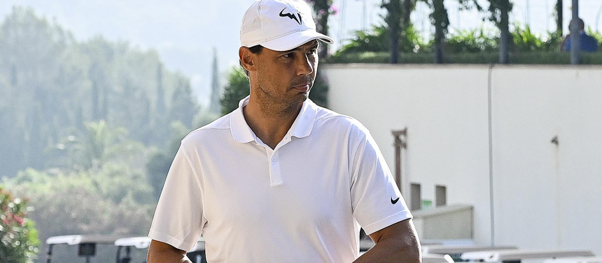 Rafael Nadal during the Battle of the Golf Stars in Mallorca. June 12 2025