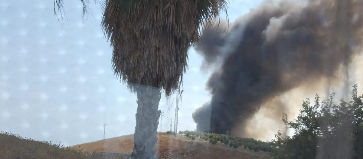 El incendio ayer a primera hora de la tarde