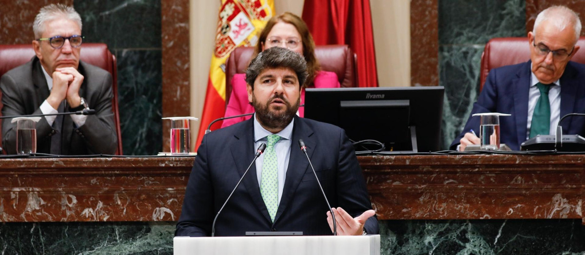 El presidente de Murcia, Fernando López Miras, en el Debate sobre el Estado de la Región