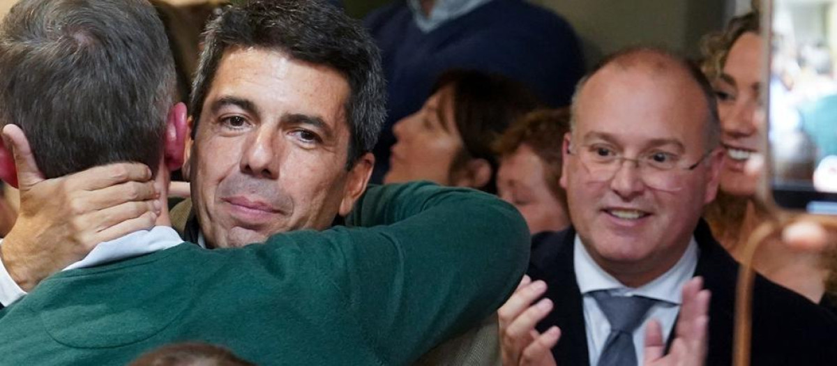 Imagen de archivo de un acto del PPCV en Valencia al que acudió Miguel Tellado para dar su apoyo explícito a Mazón