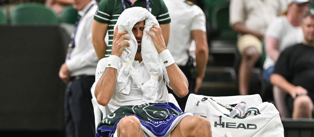 Novak Djokovic tuvo problemas con el calor en su partido frente a Alexandre Müller