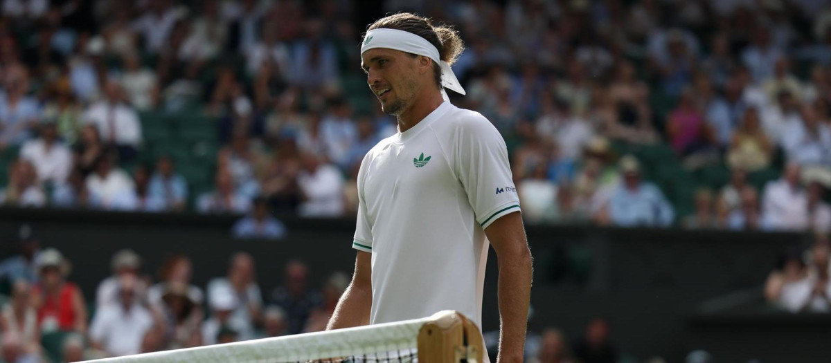 Alexander Zverev, en la primera ronda de Wimbledon 2025