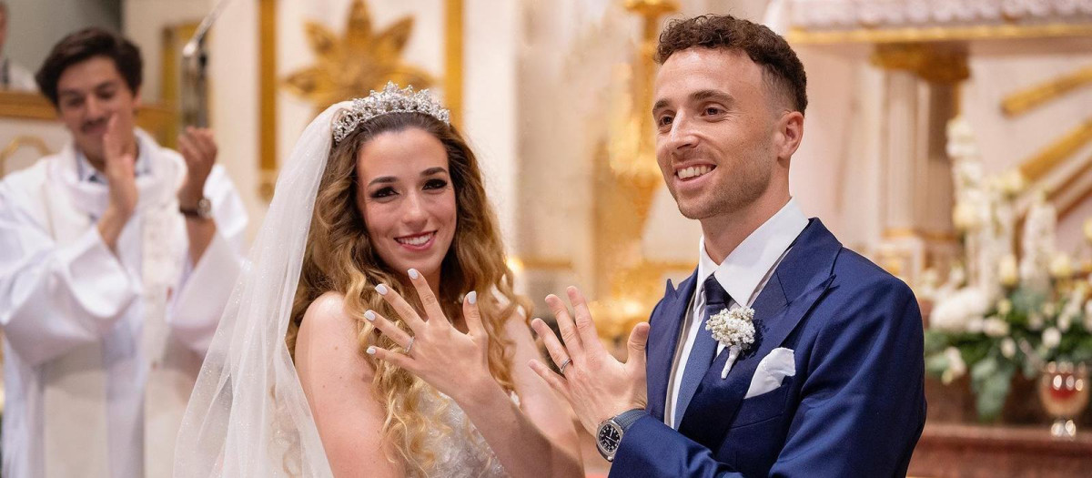 Diogo Jota el día de su boda con Rute Cardoso, el pasado 27 de junio
