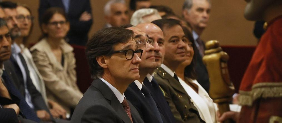 El presidente catalán, Salvador Illa, durante la pasada misa de la Mercè, en Barcelona
