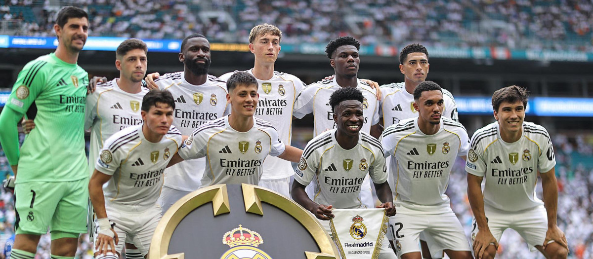 Jugadores del Real Madrid antes de el partido contra la Juventus
