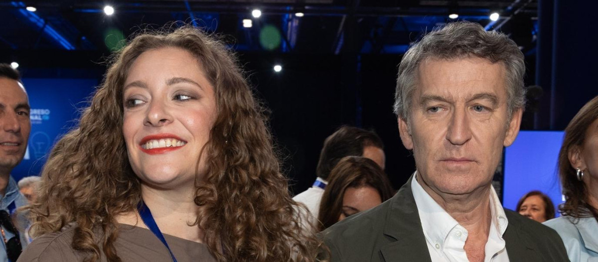 Ester Muñoz y Alberto Núñez Feijóo, en el XXI Congreso Nacional del PP