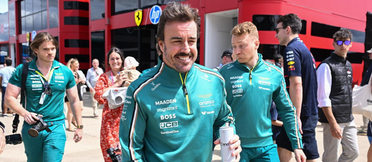 Fernando Alonso, en el Gran Premio de Silverstone