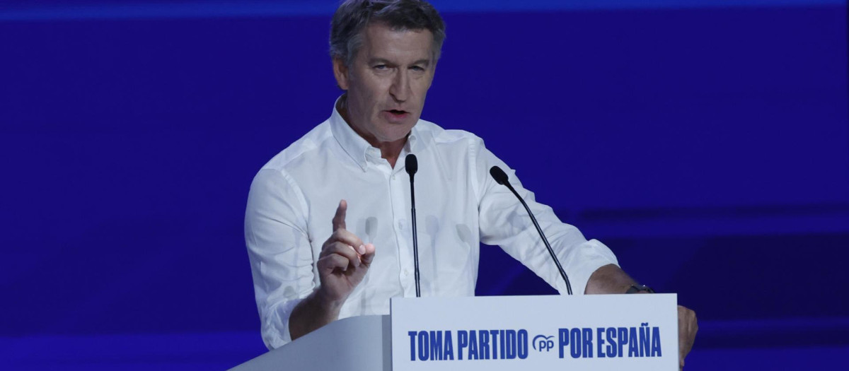 El presidente del PP, Alberto Núñez Feijóo