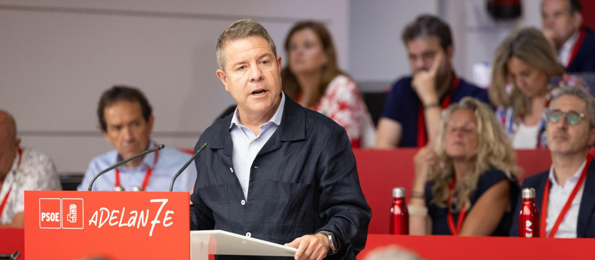 El presidente de Castilla-La Mancha, Emiliano García-Page, en su intervención.