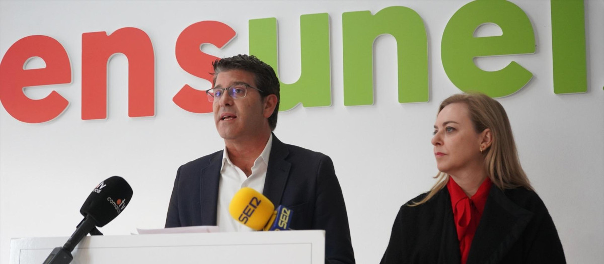 (Foto de ARCHIVO)
Jorge Rodríguez y Natàlia Enguix en rueda de prensa
REMITIDA / HANDOUT por ENS UNEIX
Fotografía remitida a medios de comunicación exclusivamente para ilustrar la noticia a la que hace referencia la imagen, y citando la procedencia de la imagen en la firma
03/12/2024