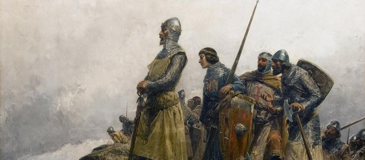 El rey Pedro III de Aragón, retratado en el collado de las Panizas por Mariano Barbasán