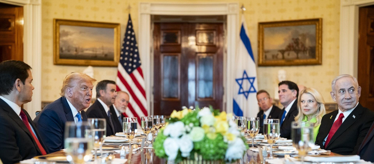 Donald Trump y Benjamin Netanyahu durante su reunión de este martes en la Casa Blanca