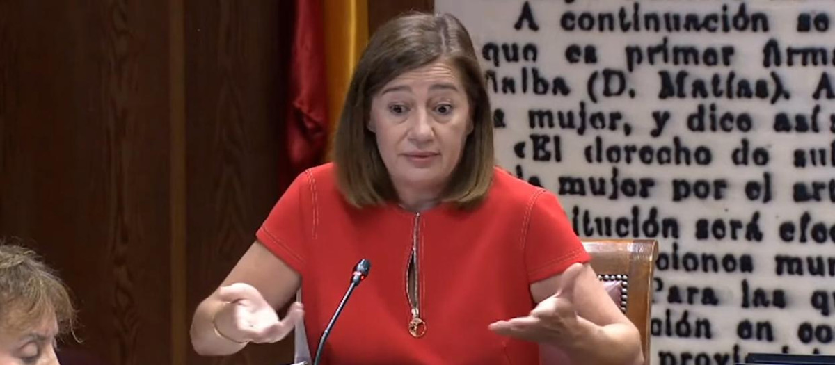 La presidenta del Congreso, Francina Armengol, en la Comisión de Investigación en el Senado
