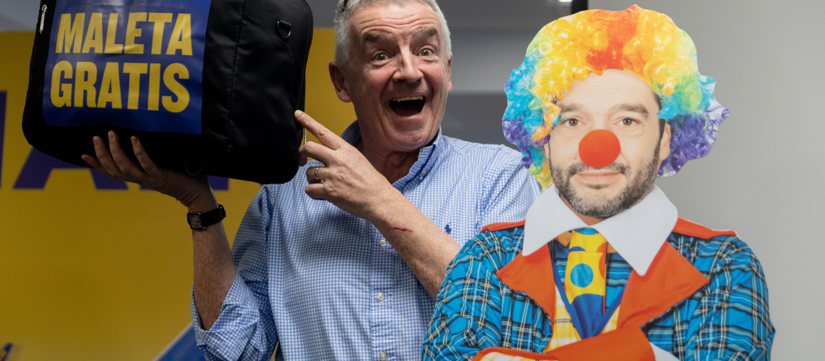 El consejero delegado de Ryanair, Michael O'Leary, durante una rueda de prensa