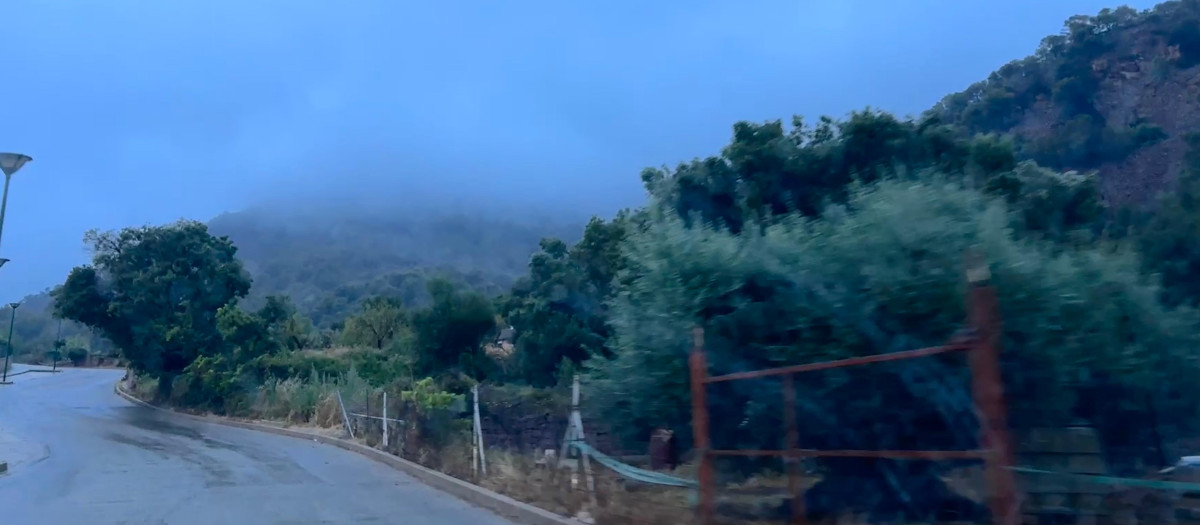 Imagen de la lluvia registrada en el interior de la provincia de Valencia.