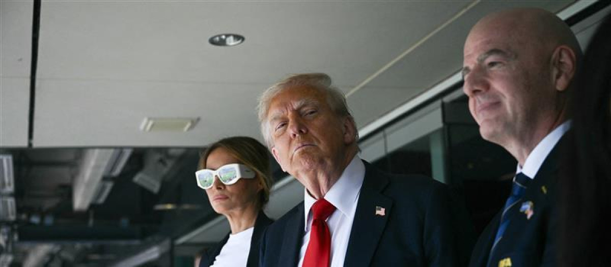 Donald Trump junto a Infantino en la final del Mundial de Clubes