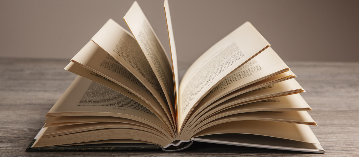 Composición de libros con libro abierto